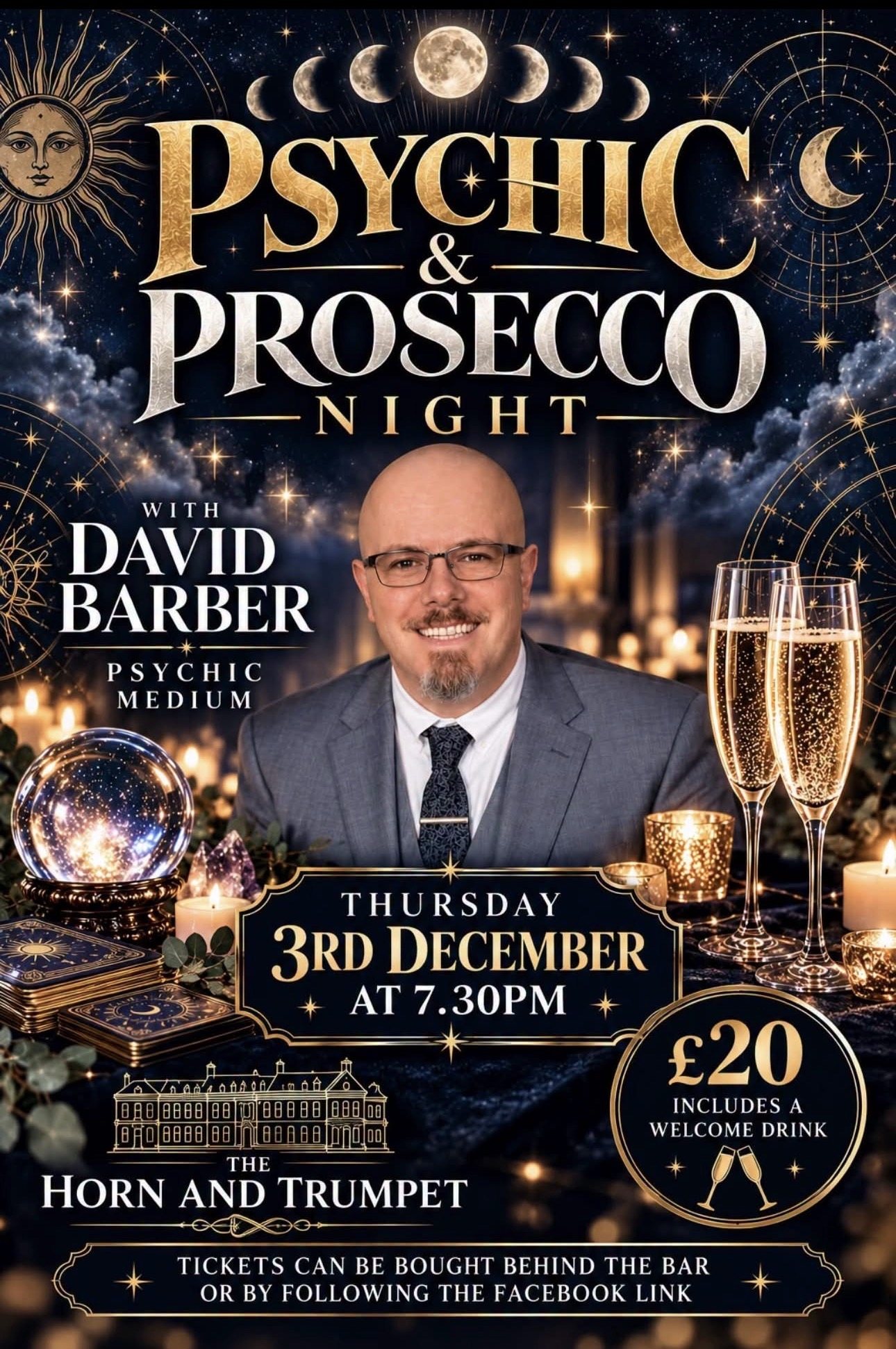 Psychic and Prosecco night at The Horn & Trumpet